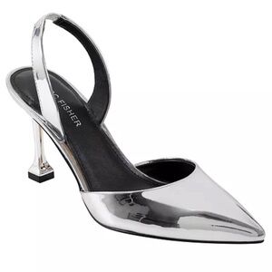 Marc Fisher Hadya slingback heels silver